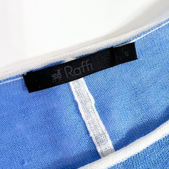 Raffi Shirt Womens Blue Round Neck Long Sleeve Linen Pullover T-Size Small - Picture 4 of 7